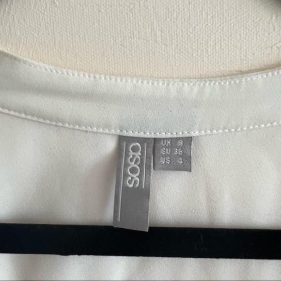 ASOS drape cowl neck oversized blouse ivory 3/4 sleeve - Picture 3 of 4